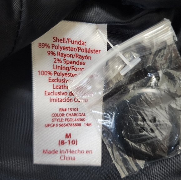 Faded Glory, Women's Grey/Black Button Up Pea Coat Wide Collard Y2K, sz MD (8/10 - Picture 8 of 15